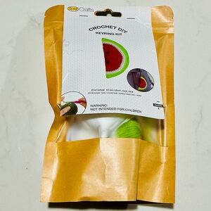 Craft Watermelon Crochet DIY Keyring Kit - Green and Red